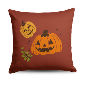 Halloween Jack O Lantern Leaves Throw Pillow, 18x18 inches