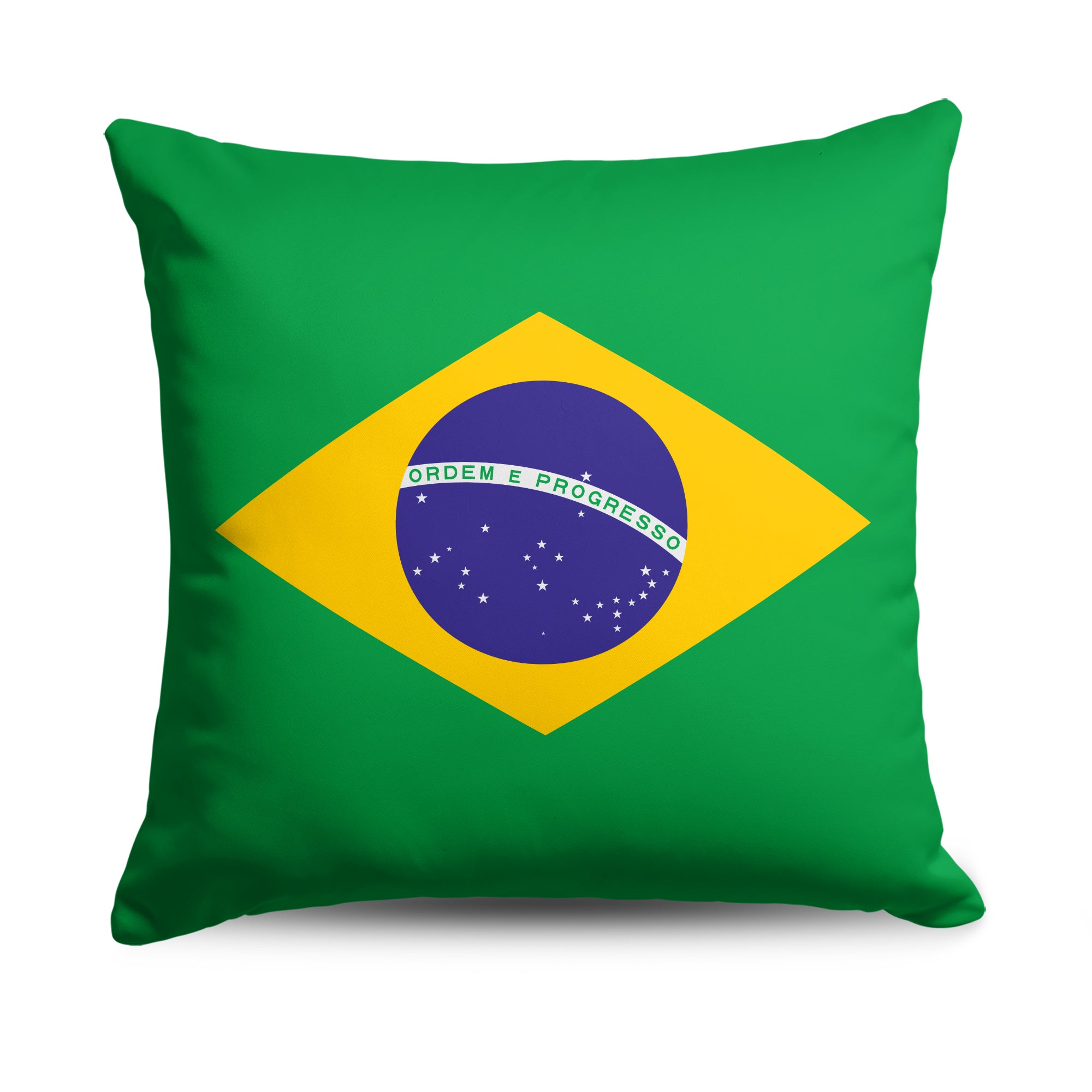 Brazil Flag Throw Pillow 18x18 inches
