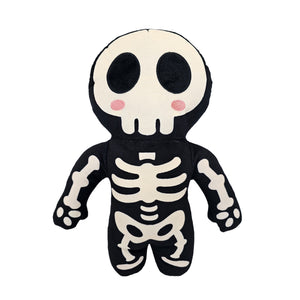 Halloween Skeleton Glow in the Dark Faux Fur Plush Pillow