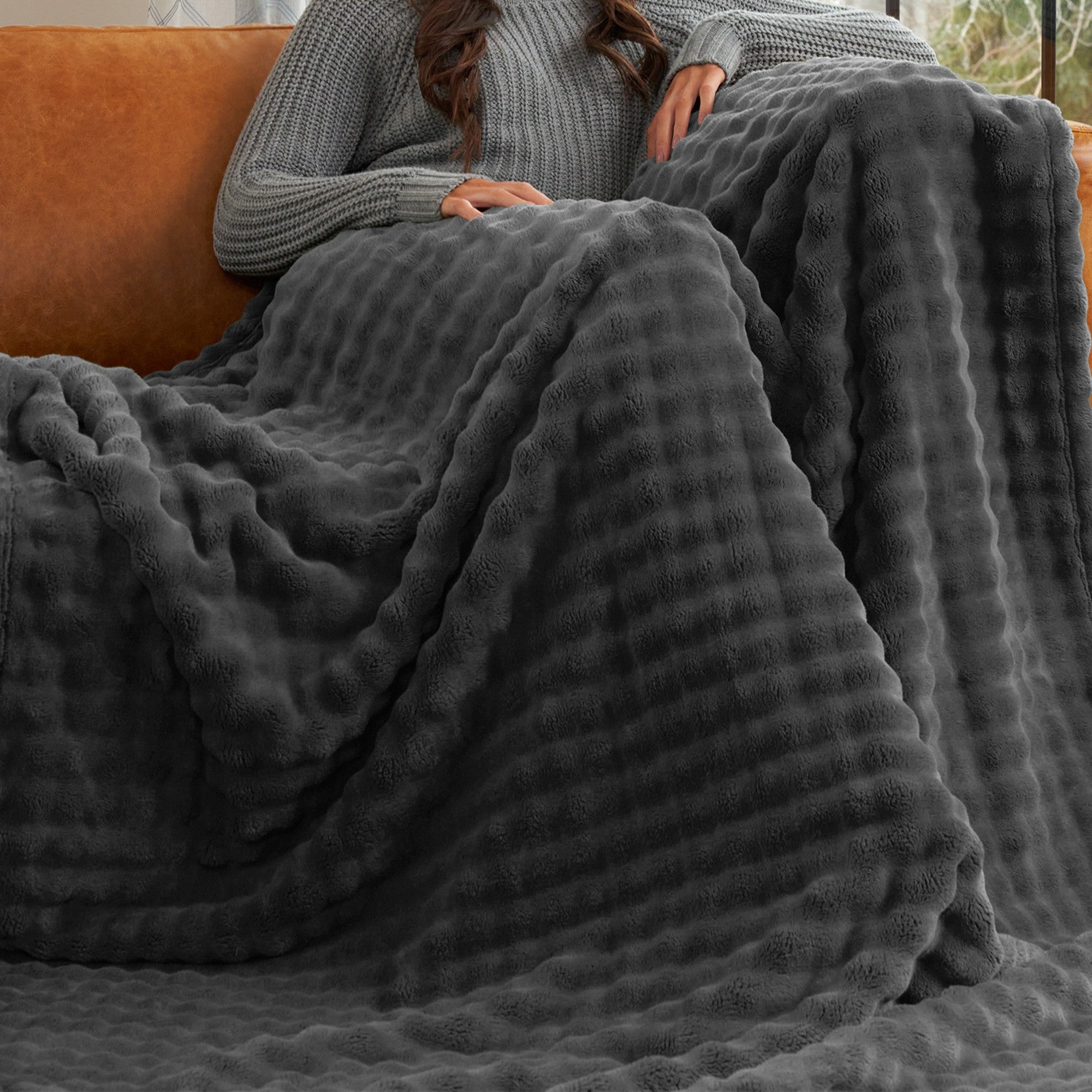 Ultra Soft Velvet Throw Blanket Lava Smoke 60X70 Inches