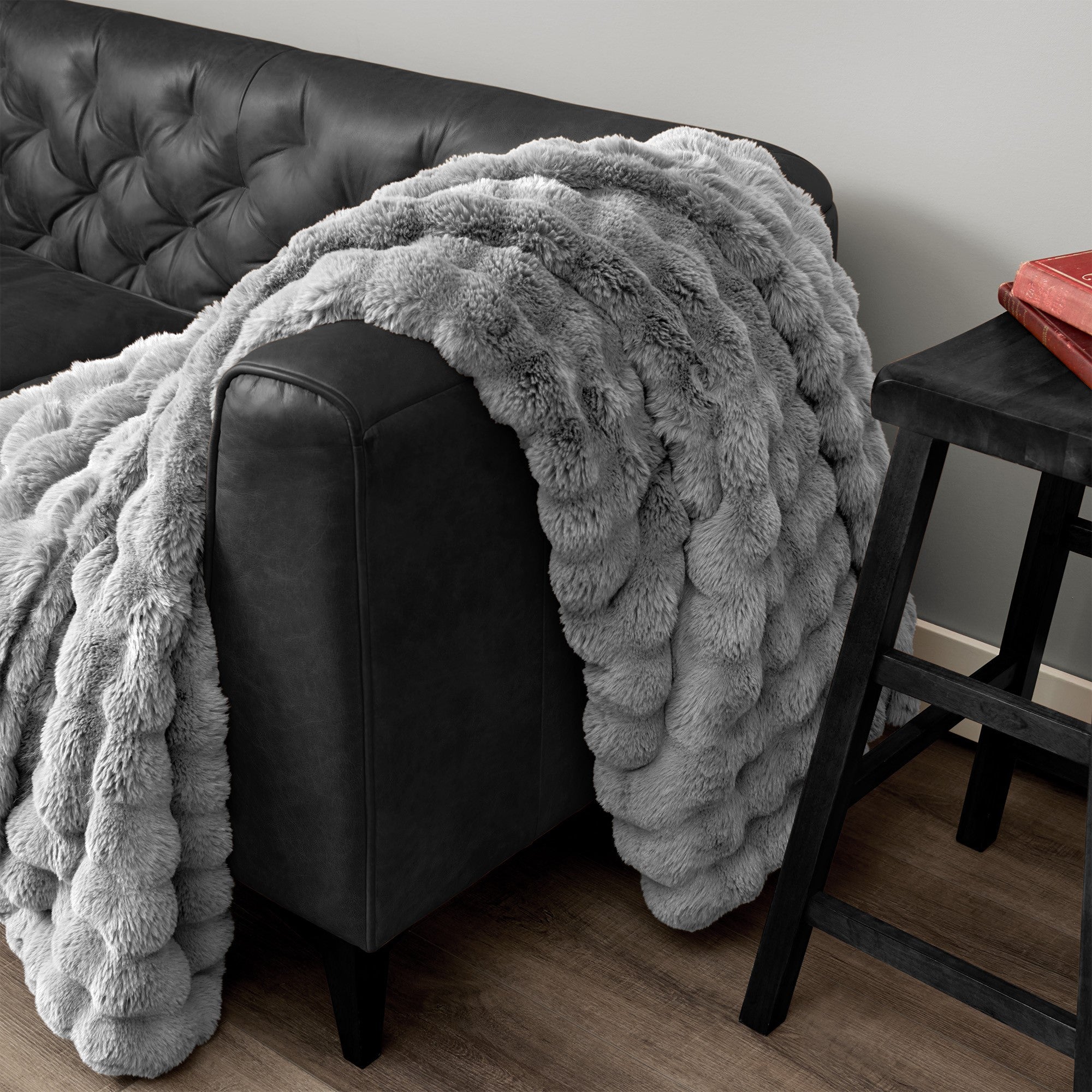 Ultra Fine Faux Fur Throw Blanket Lunar Rock 50X70 Inches