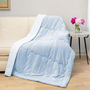 HGTV Cooling Throw Blanket Light Blue Stripe 60 x 80 inches