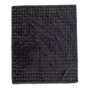 Ultra Fine Faux Fur Throw Blanket Charcoal Cascade 50x60 Inches