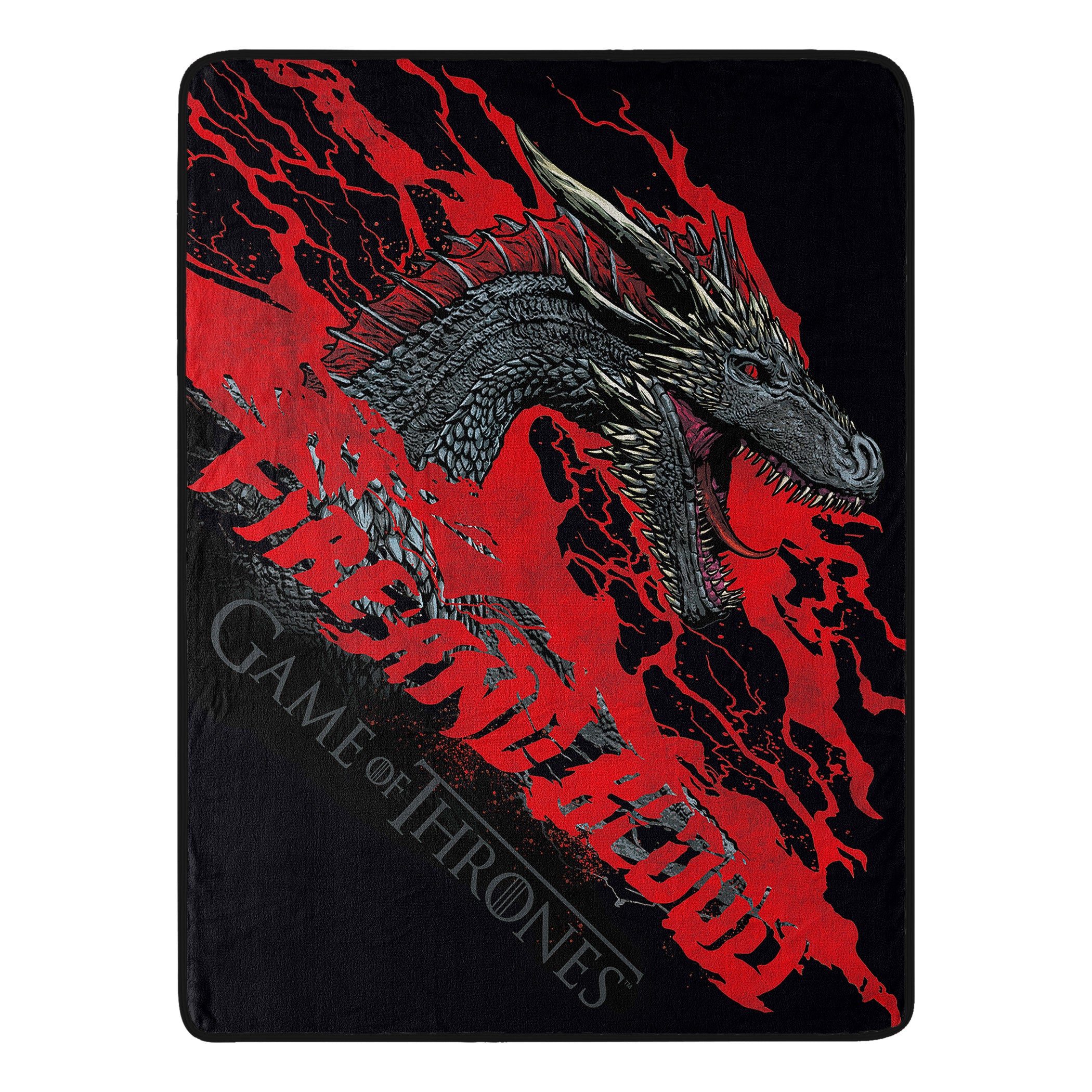 Warner Bros. Game Of Thrones Fire And Blood Micro Raschel Throw Micro Raschel Throw Blanket 46x60 Inches