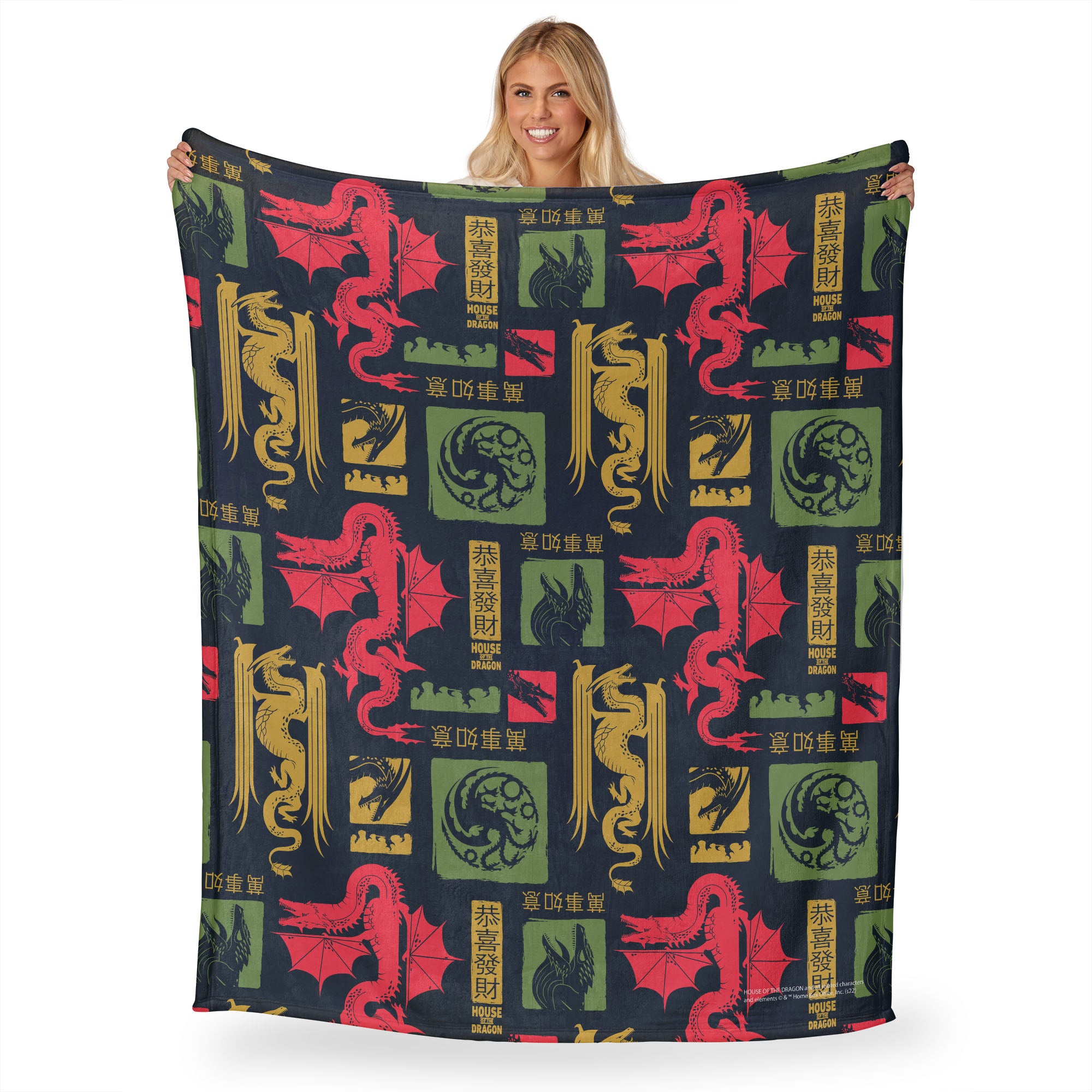 Warner Bros. Game Of Thrones Year of the Dragon Dragon Pattern Silk Touch Throw Blanket 50x60 Inches