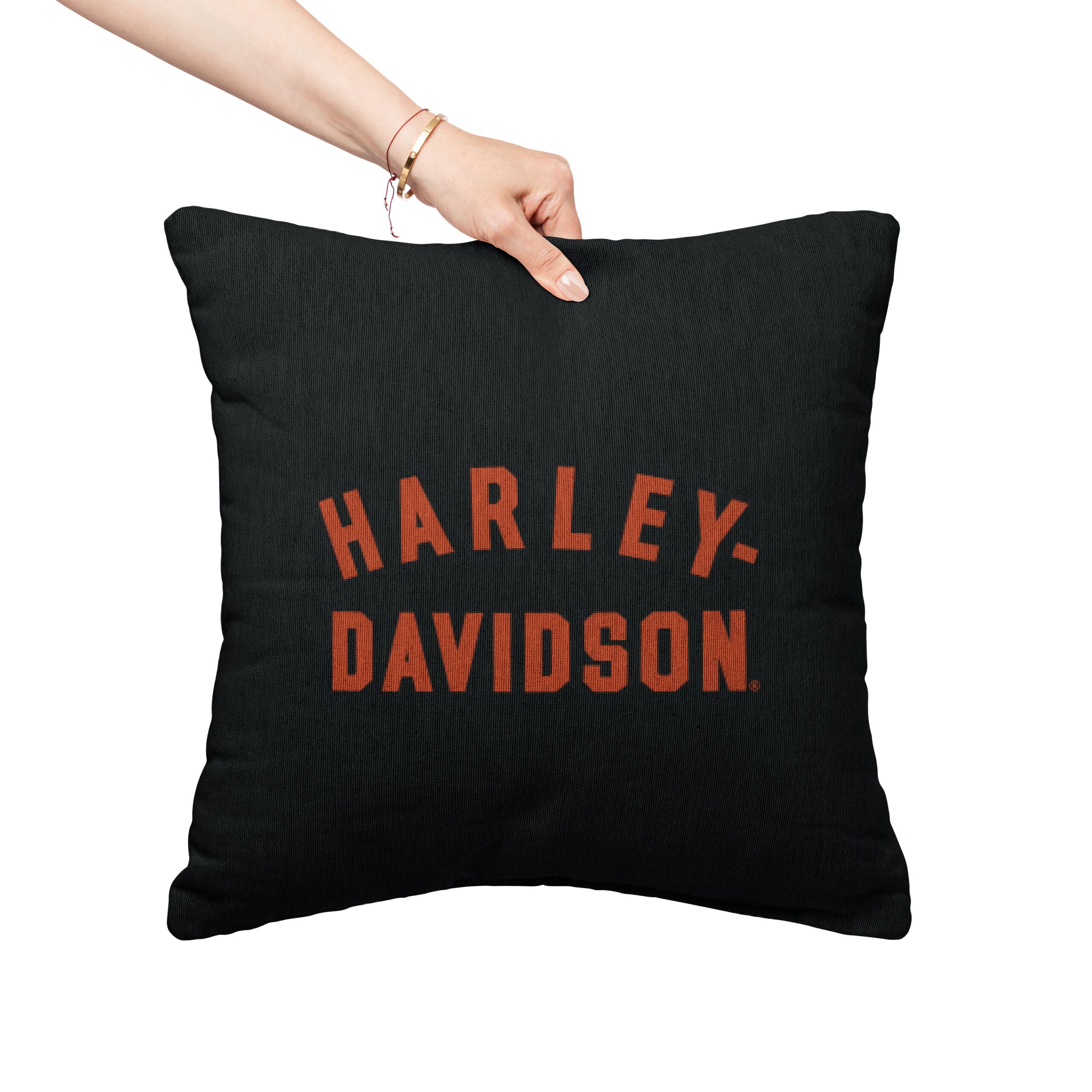 Harley Davidson Wordmark Tapestry Pillow 18×18 Inches