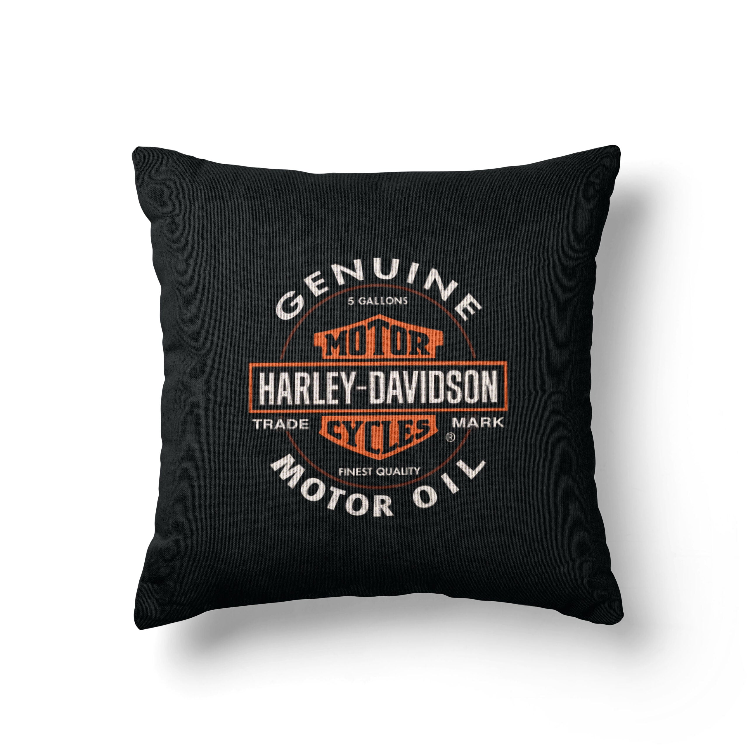 Harley Davidson Motor Oil Tapestry Pillow 18×18 Inches