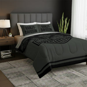 Northwest Harley-Davidson Simple HD King Comforter and Sham Bedding Set