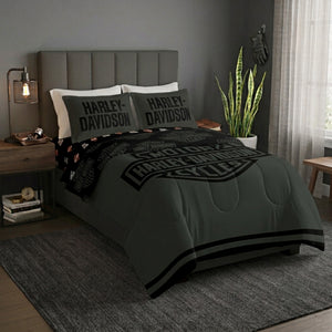 Northwest Harley-Davidson Simple HD 5-Piece Queen Bed in a Bag Bedding Set