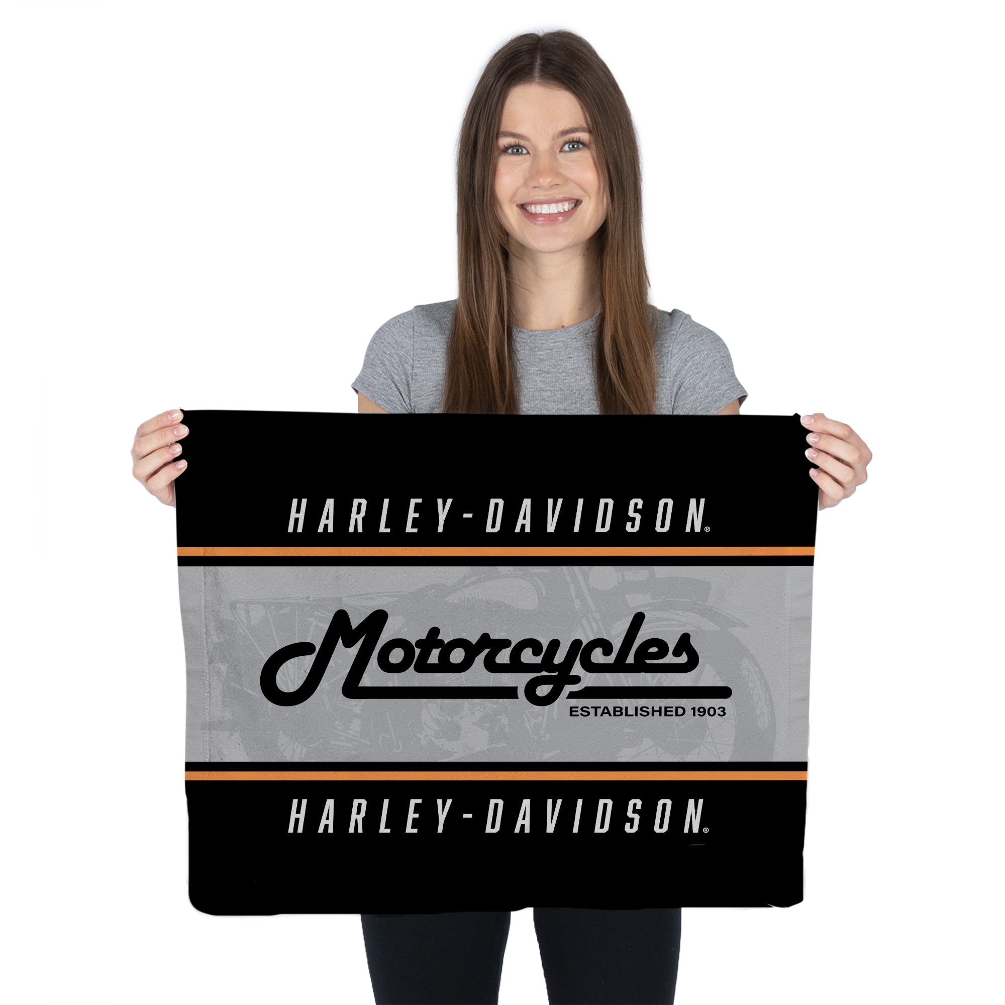 Harley Davidson Vintage Stripes Rally Towel 15x18 inches