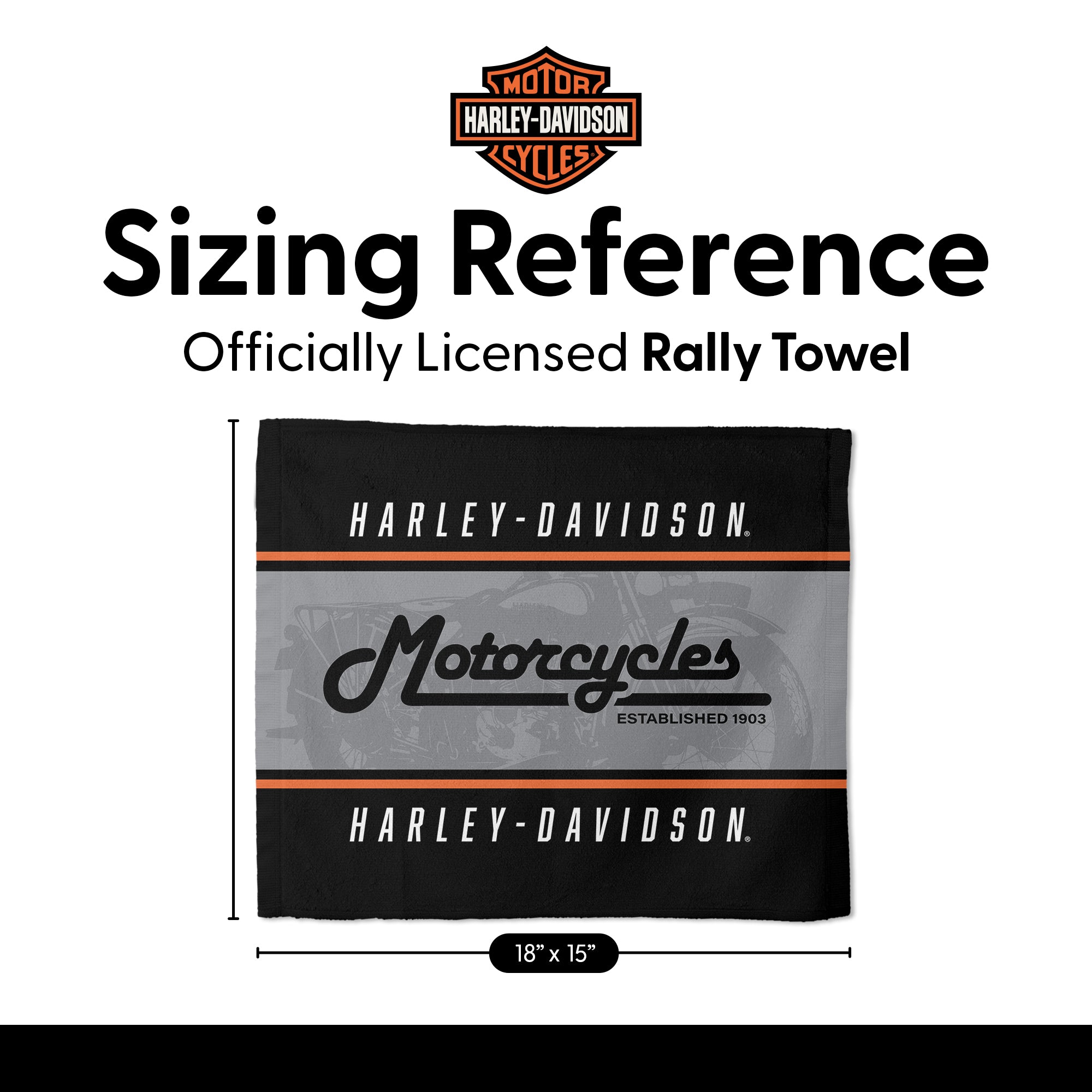 Harley Davidson Vintage Stripes Rally Towel 15x18 inches