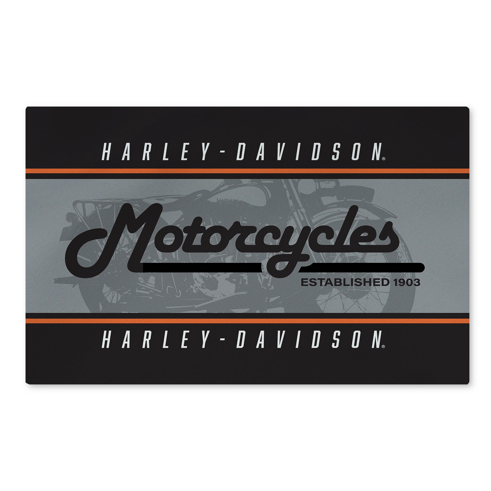 Harley Davidson Vintage Stripes Washable Rug 20x32 inches