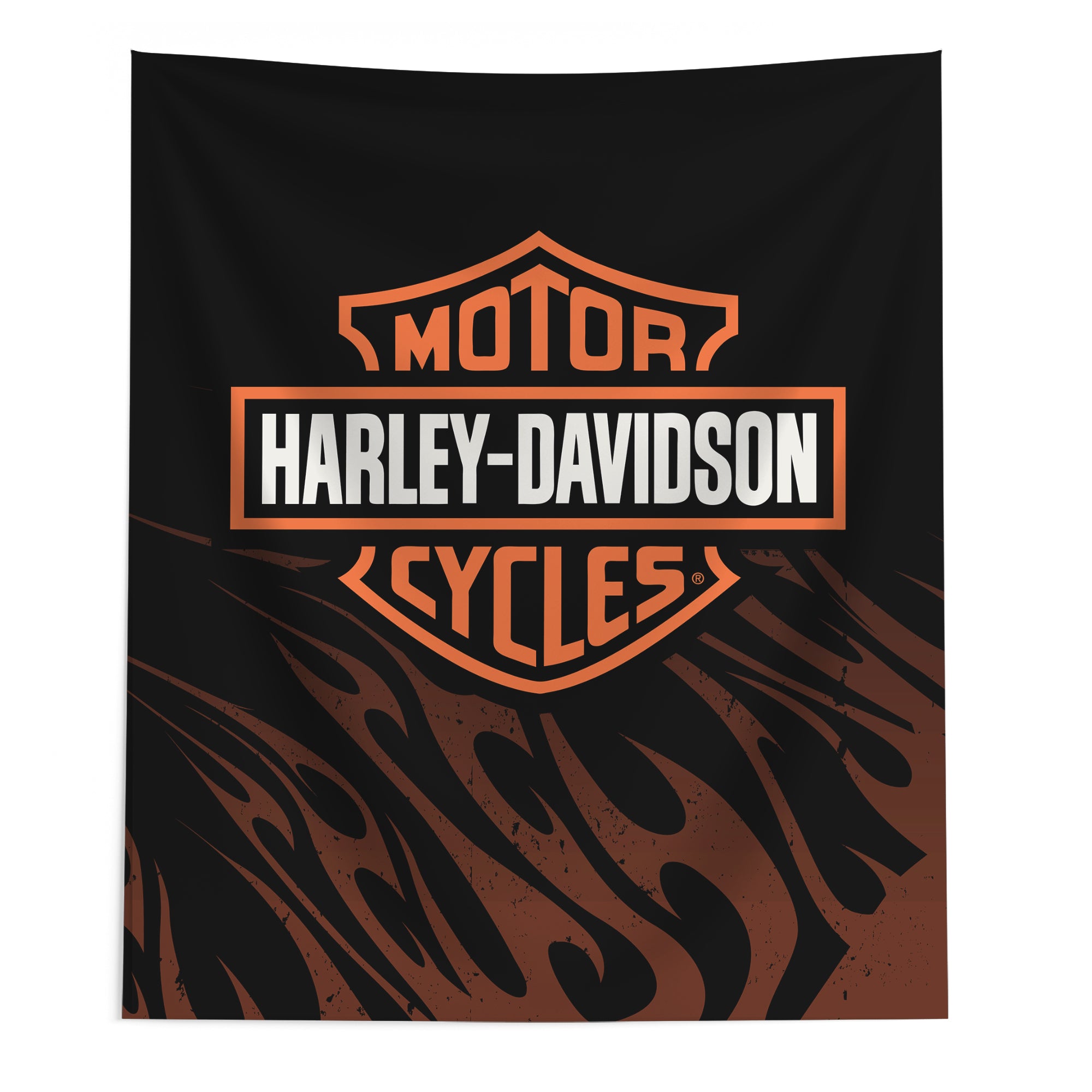 Harley Davidson Grunge Flames Wall Hanging 50x60 inches