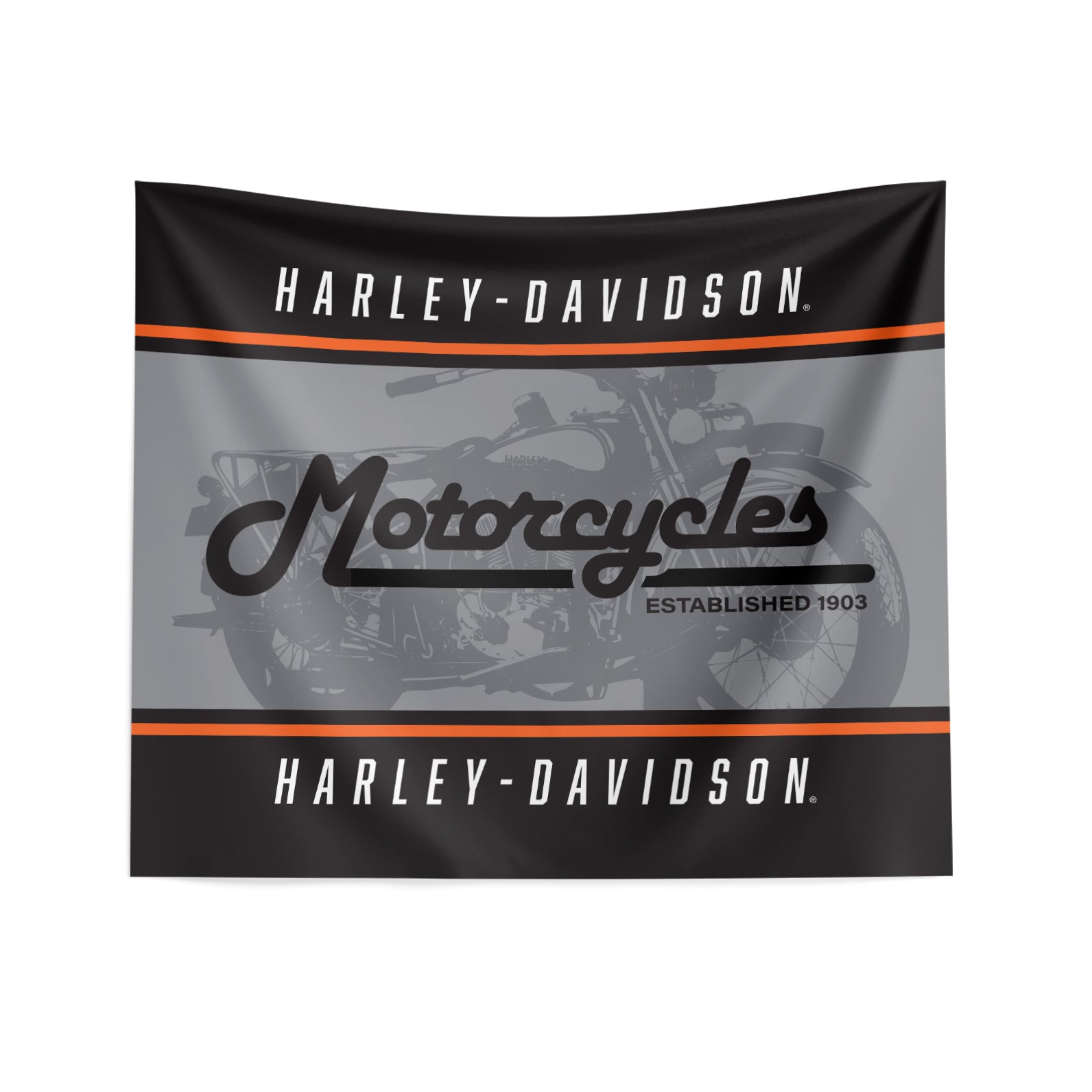 Harley Davidson Vintage Stripes Wall Hanging 34x40 inches