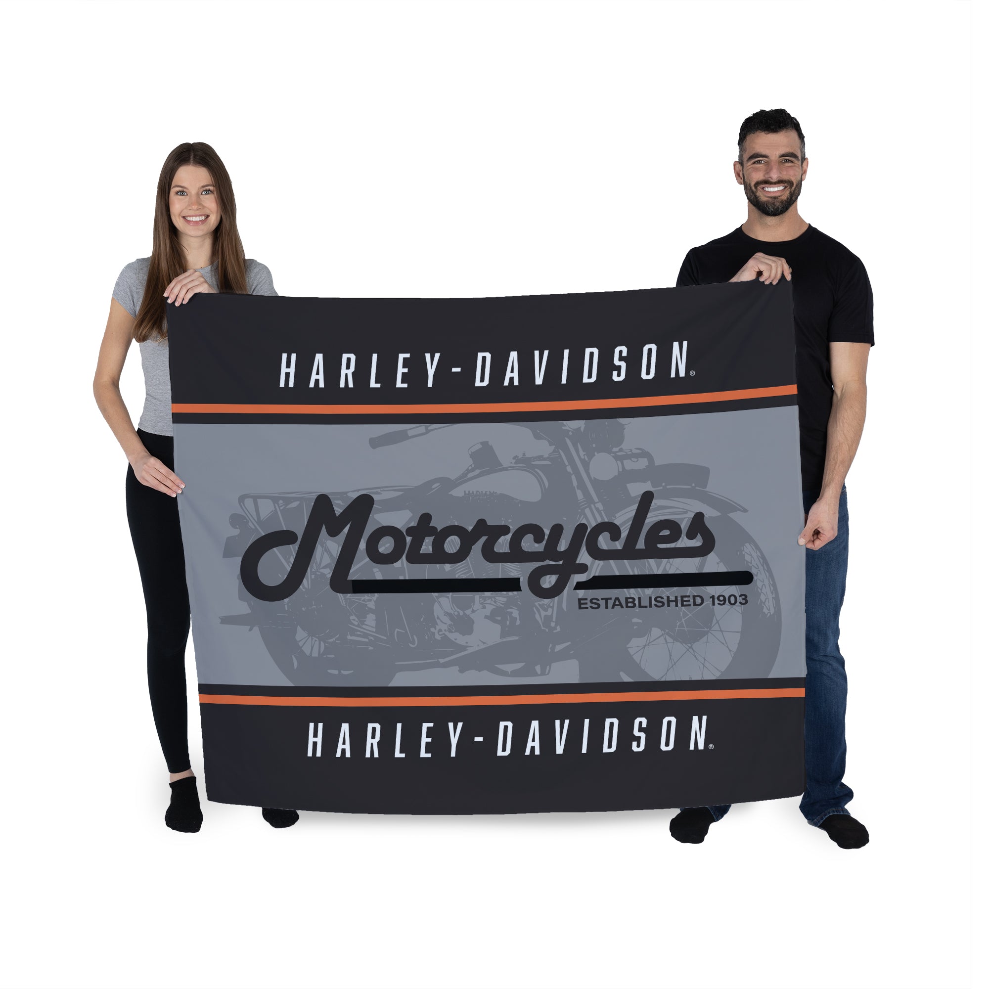 Harley Davidson Vintage Stripes Wall Hanging 34x40 inches