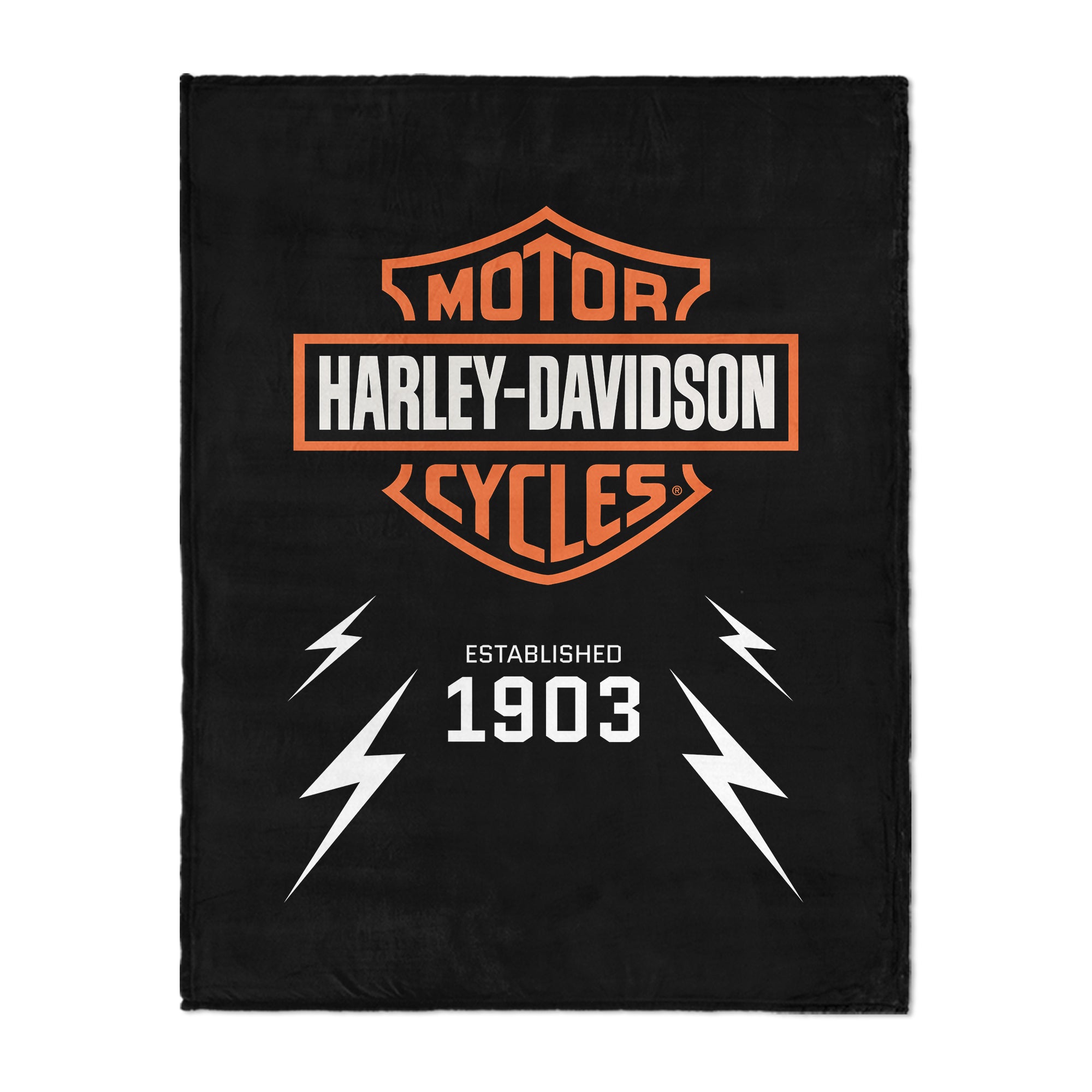 Harley Davidson Electric Shield Silk Touch Throw Blanket 46x60 inches