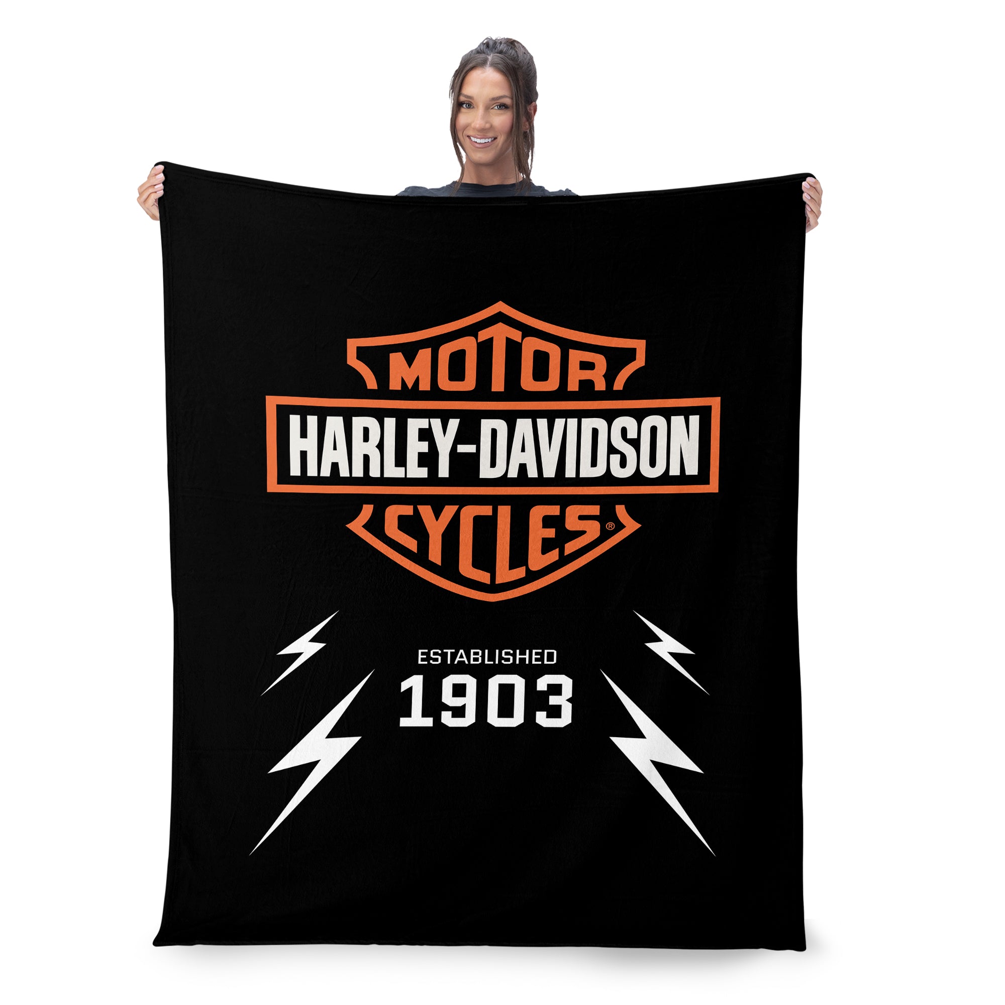 Harley Davidson Electric Shield Silk Touch Throw Blanket 46x60 inches