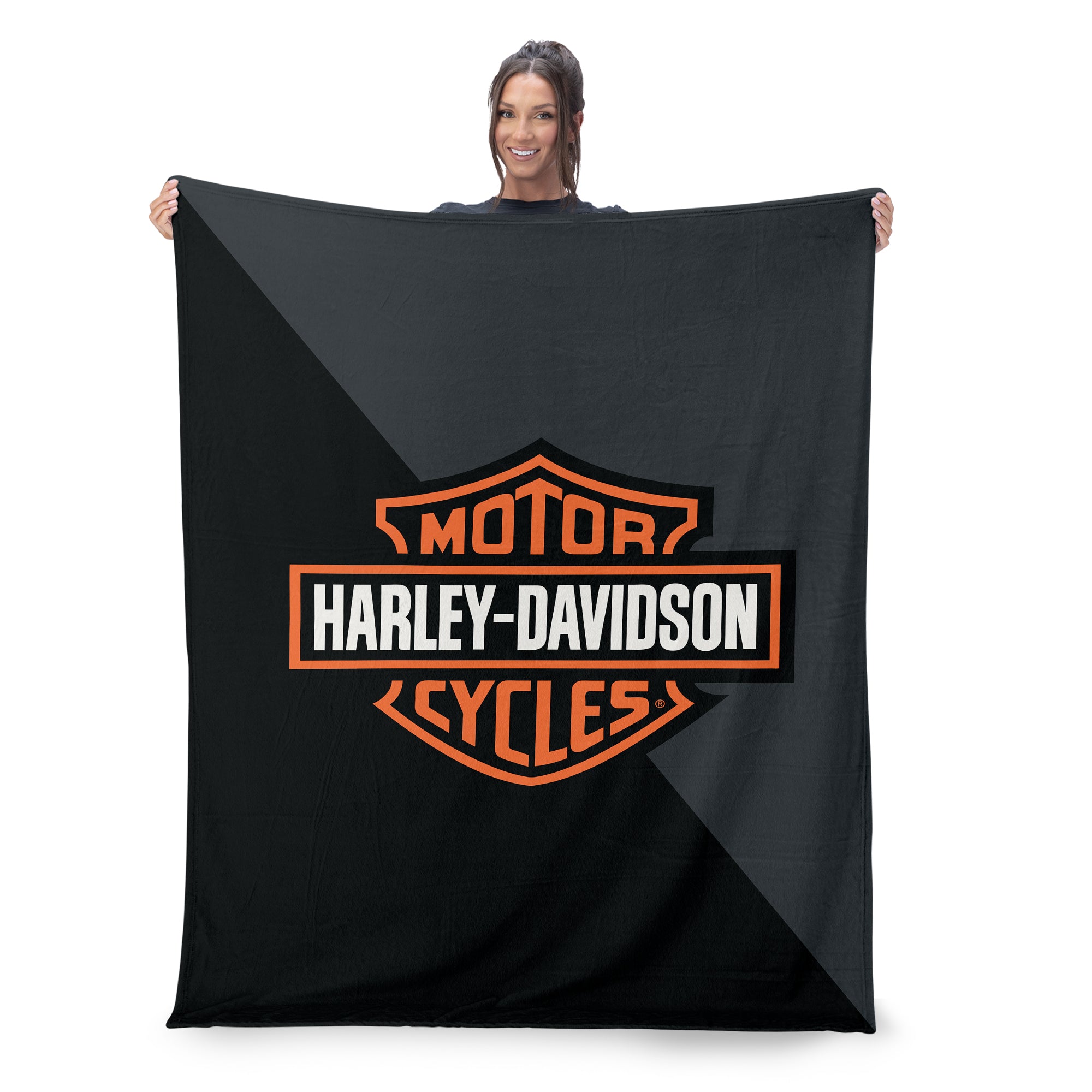 Harley Davidson Halftone Classic Silk Touch Throw Blanket 46x60 inches