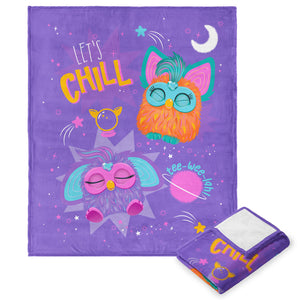 Hasbro Furby Let's Chill Silk Touch Throw Blanket 50x60 Inches