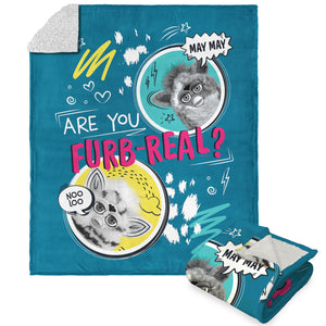 Hasbro Furby Furb Real Silk Touch SHerpa Throw Blanket 50x60 Inches