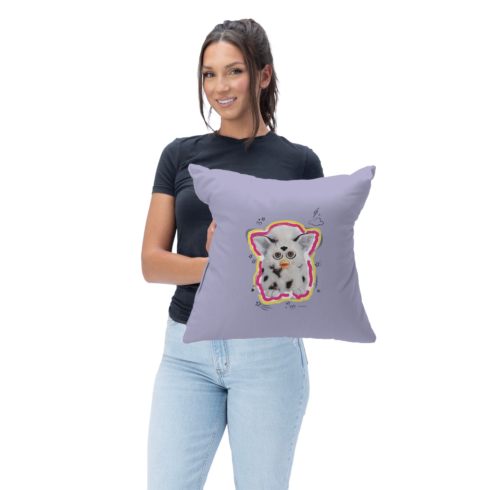 Hasbro Furby Furby Doodle Throw Pillow 18x18 Inches