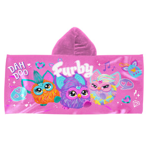 Furby Retro Rainbow Youth Hooded Towel 22x51 inches