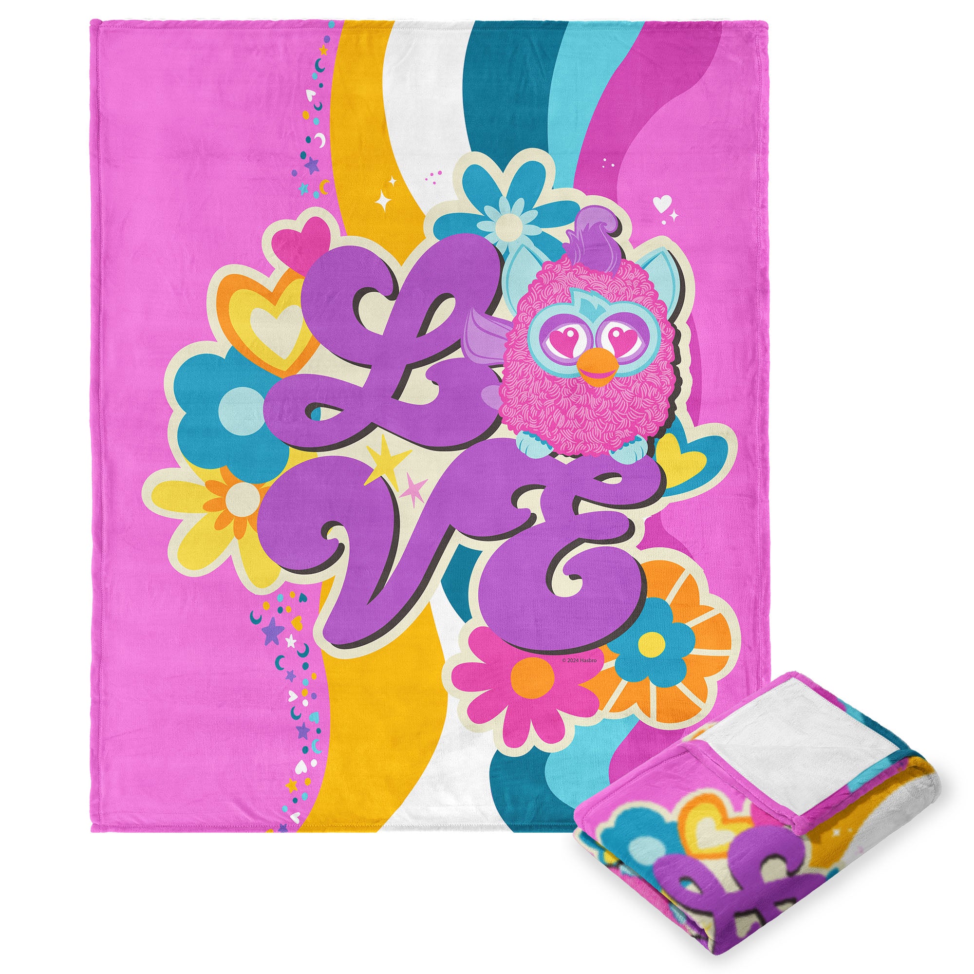 Hasbro Furby Funky Furby Silk Touch Throw Blanket 40x50 Inches