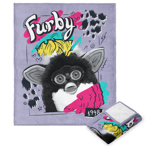 Hasbro Furby Furby 1998 Silk Touch Throw Blanket 40x50 Inches