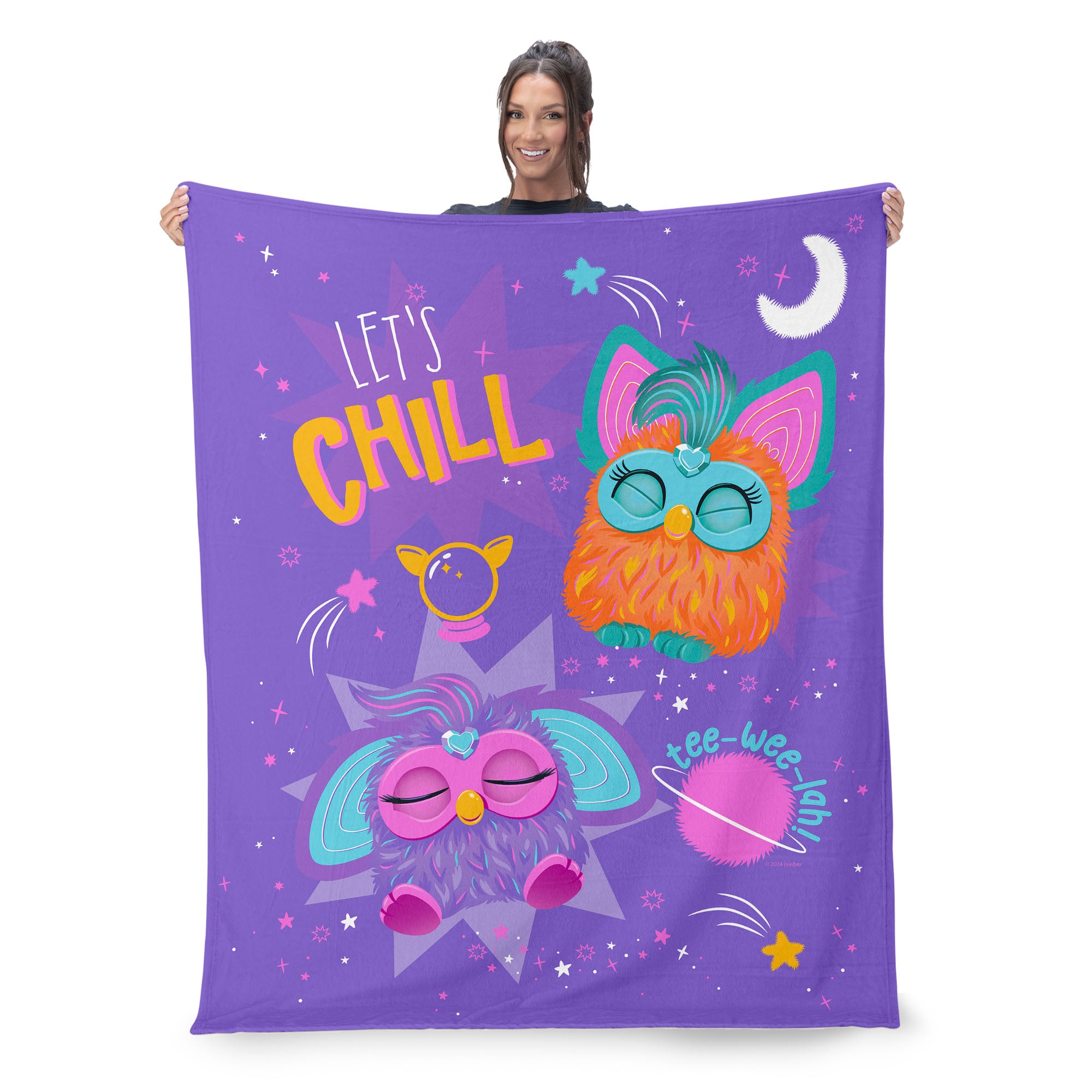 Hasbro Furby Let's Chill Silk Touch Throw Blanket 40x50 Inches