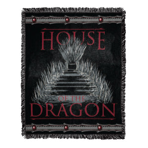 Warner Bros. House of the Dragon Iron Throne Jacquard Throw Blanket 46x60 Inches