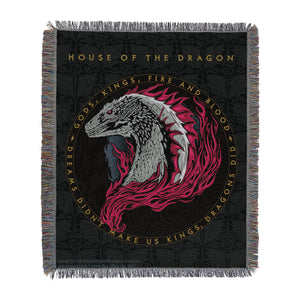 Warner Bros. House of the Dragon Pursuit Of Legacy Woven Tapestry Throw Blanket 48x60 Inches