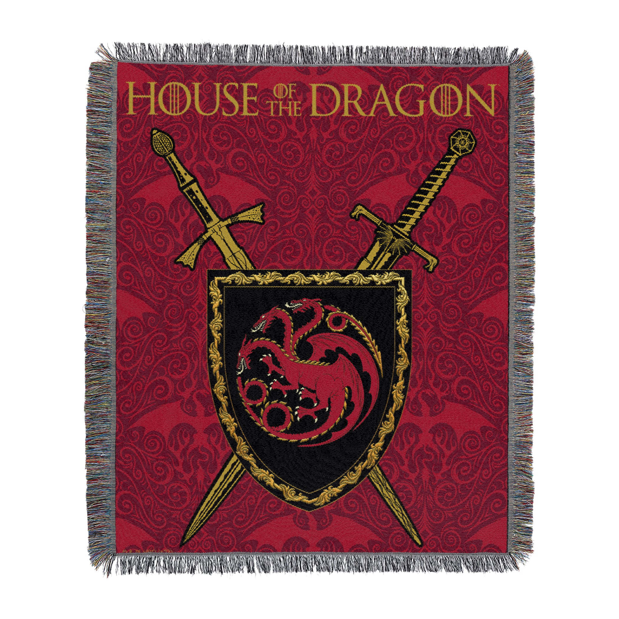 Warner Bros. House of the Dragon Remember Blood Woven Tapestry Throw Blanket 48x60 Inches