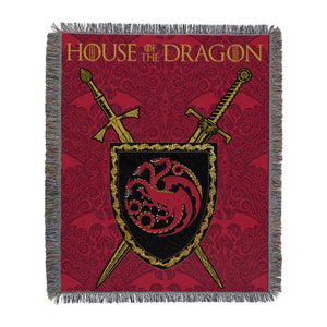 Warner Bros. House of the Dragon Remember Blood Woven Tapestry Throw Blanket 48x60 Inches