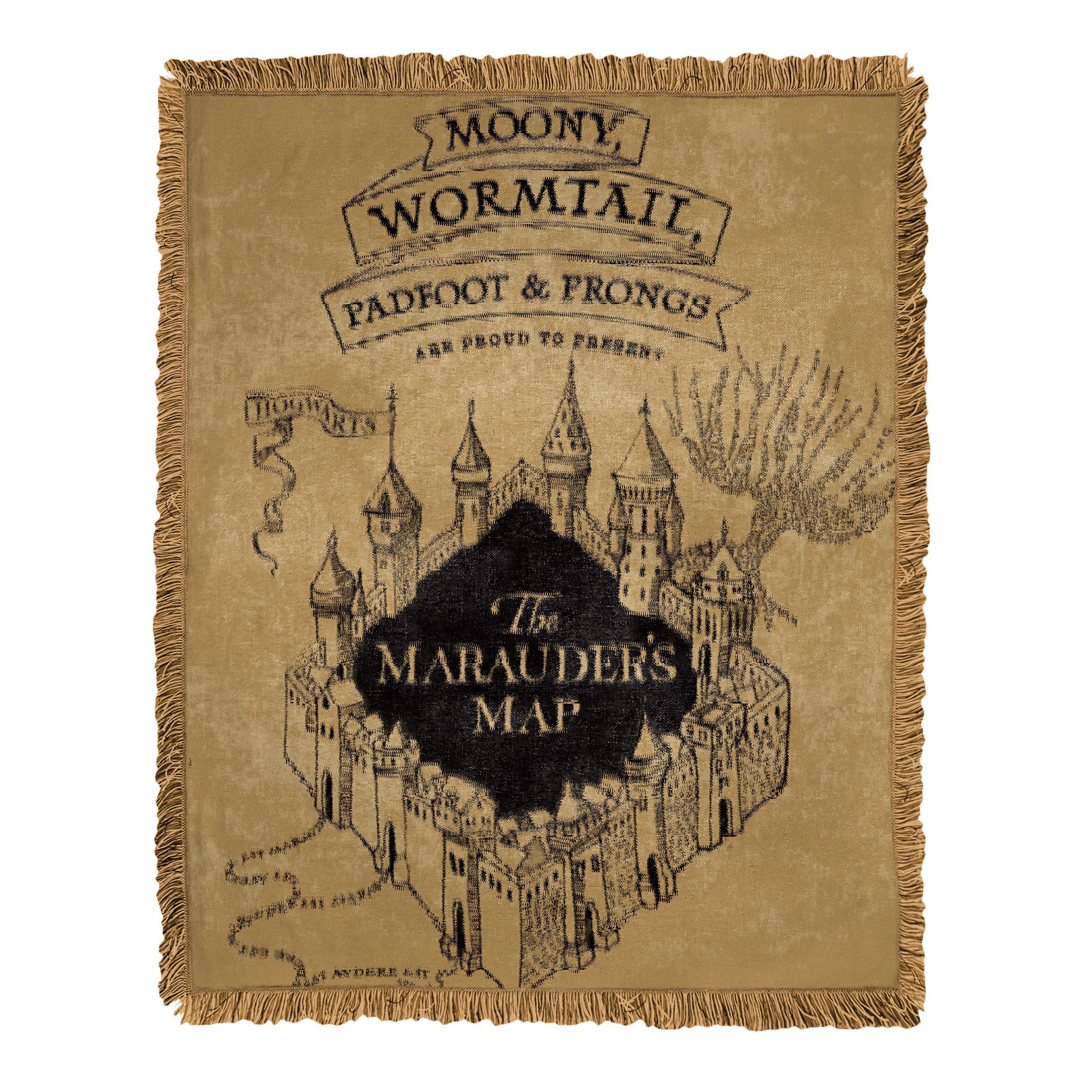 Warner Bros. Harry Potter Marauder's Map Jacquard Throw Blanket 46x60 Inches