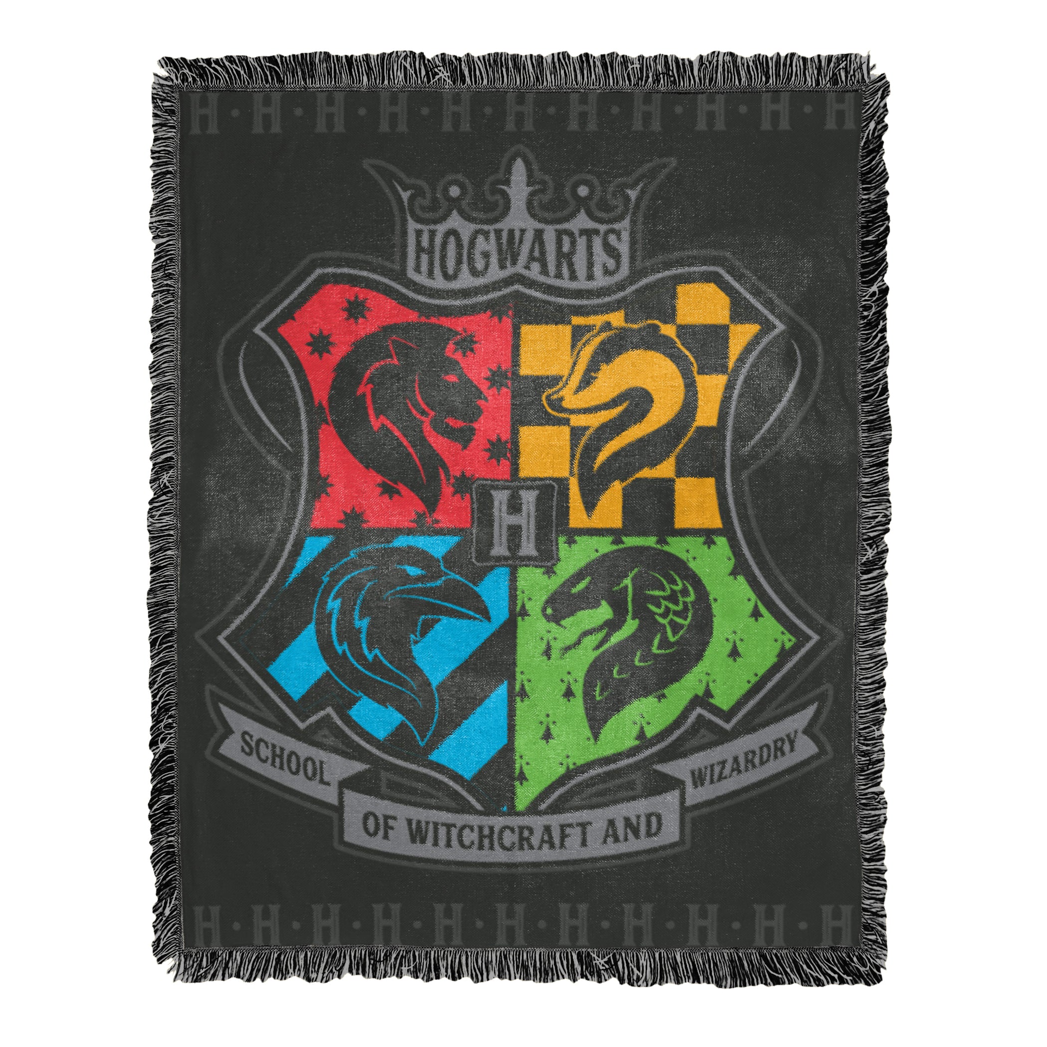 Warner Bros. Harry Potter Heraldry And Hype Jacquard Throw Blanket 46x60 Inches