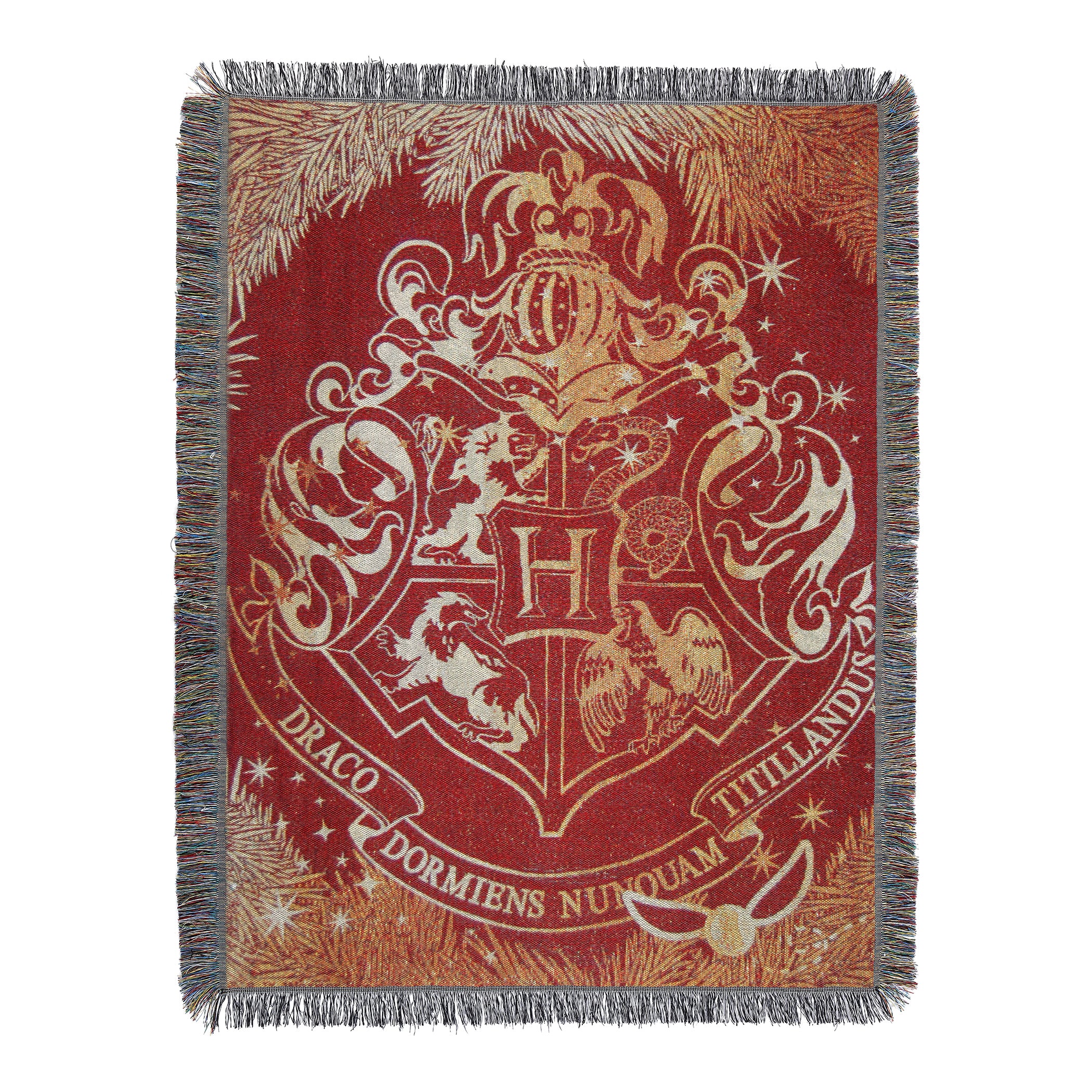 Warner Bros. Harry Potter Hogwarts Yule Woven Tapestry Throw Blanket 48x60 Inches