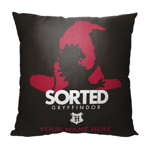 Warner Bros. Harry Potter Sorted Gryffindor Personalized Throw Pillow 18 x 18 Inches