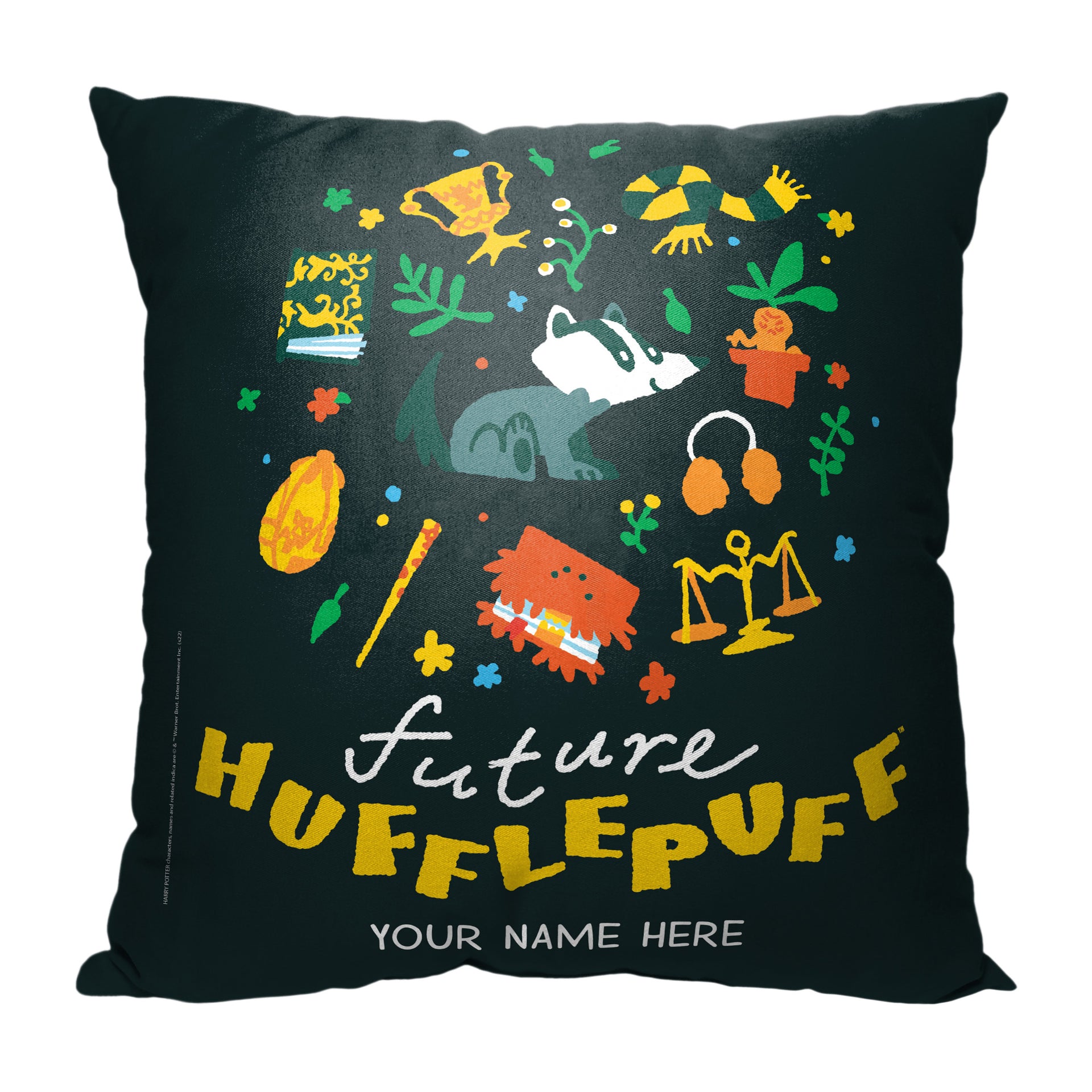 Warner Harry Potter Future Hufflepuff Personalized Throw Pillow