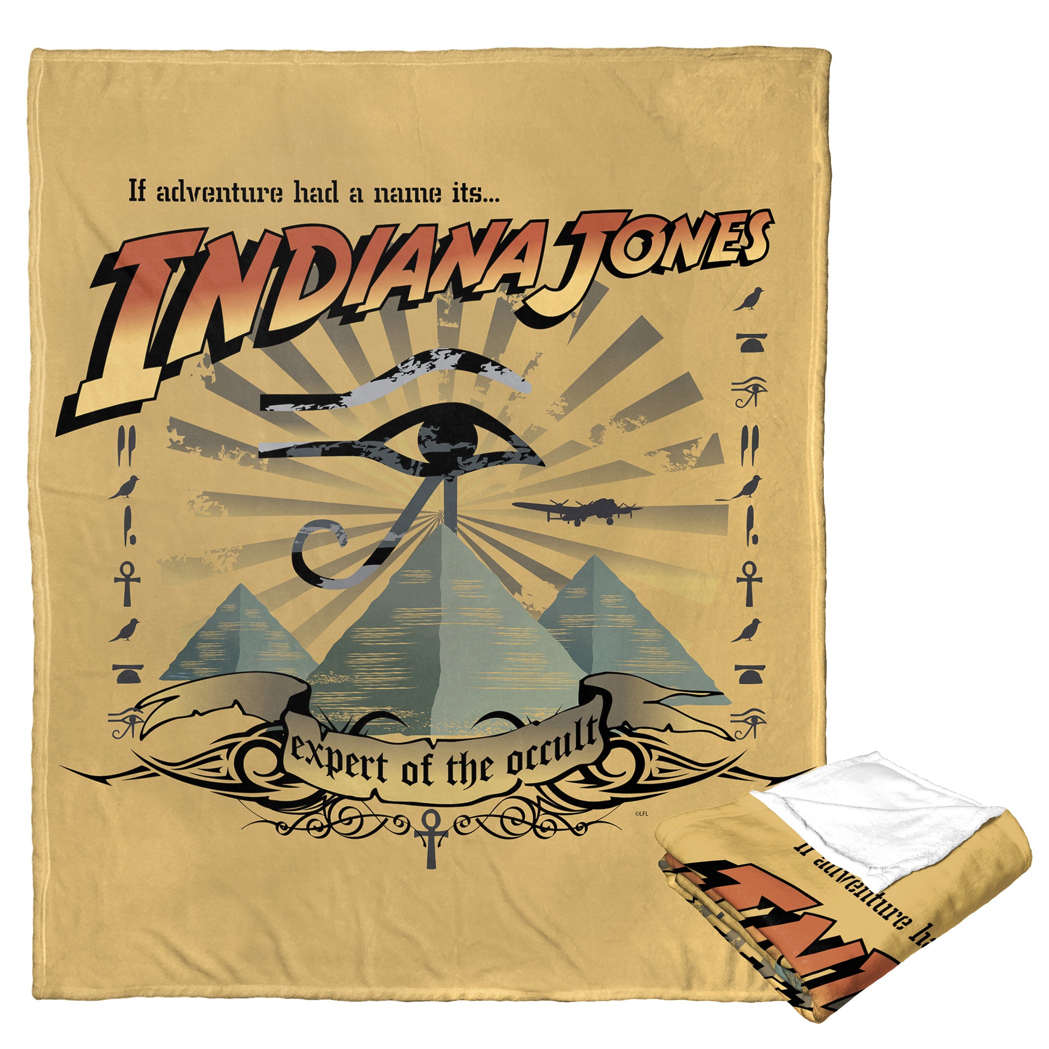 Disney Indiana Jones Expert Of The Occult Silk Touch Throw Blanket 50x60 Inches