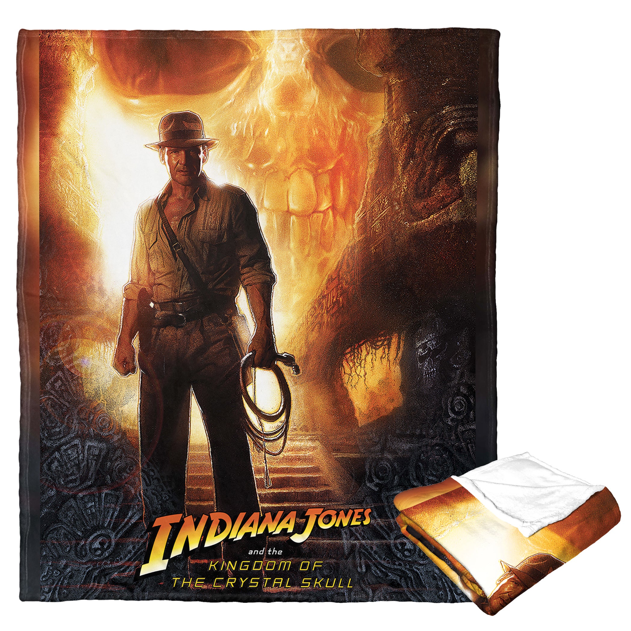 Disney Indiana Jones Kingdom Of The Crystal Skull Silk Touch Throw Blanket 50x60 Inches