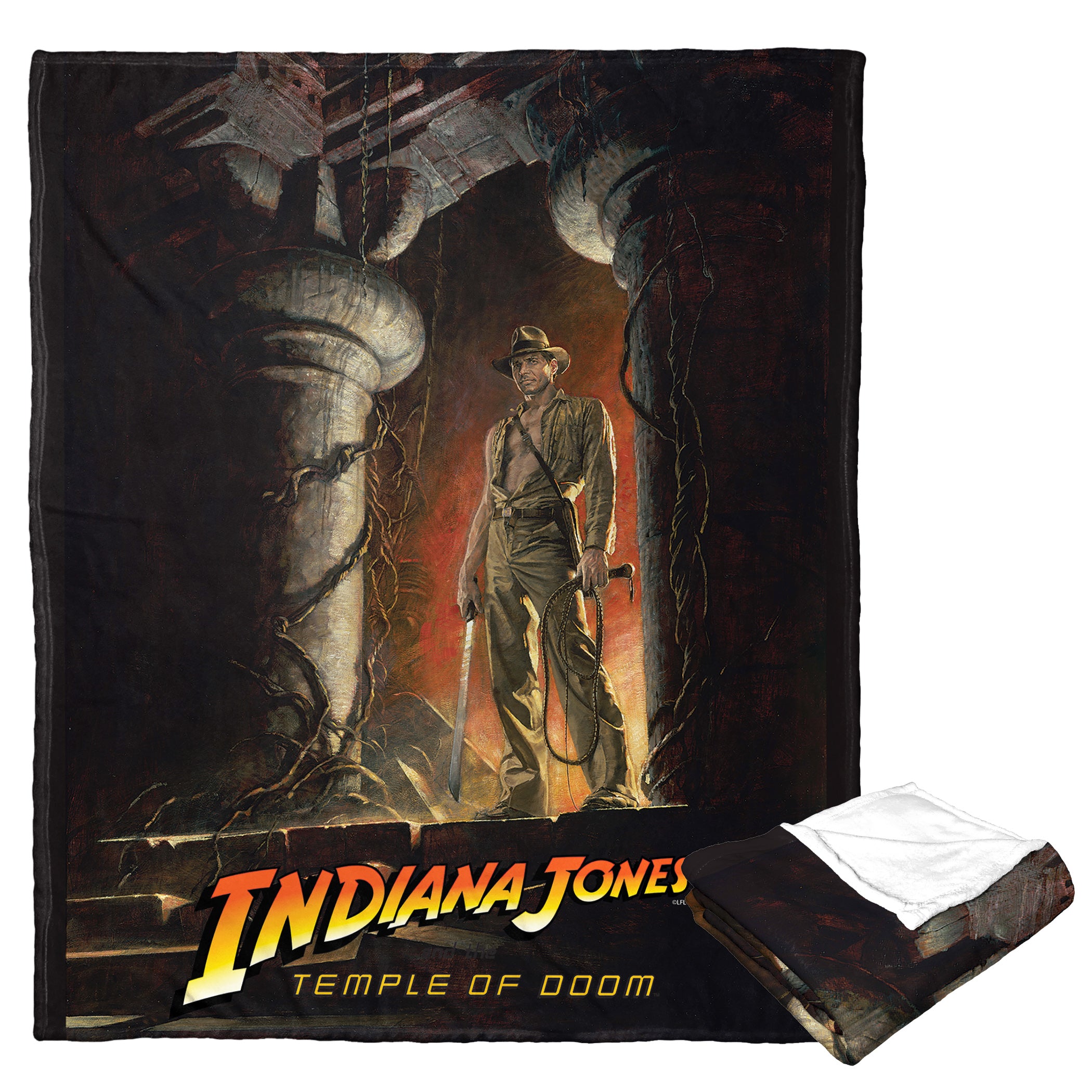 Disney Indiana Jones Temple Of Doom Silk Touch Throw Blanket 50x60 Inches