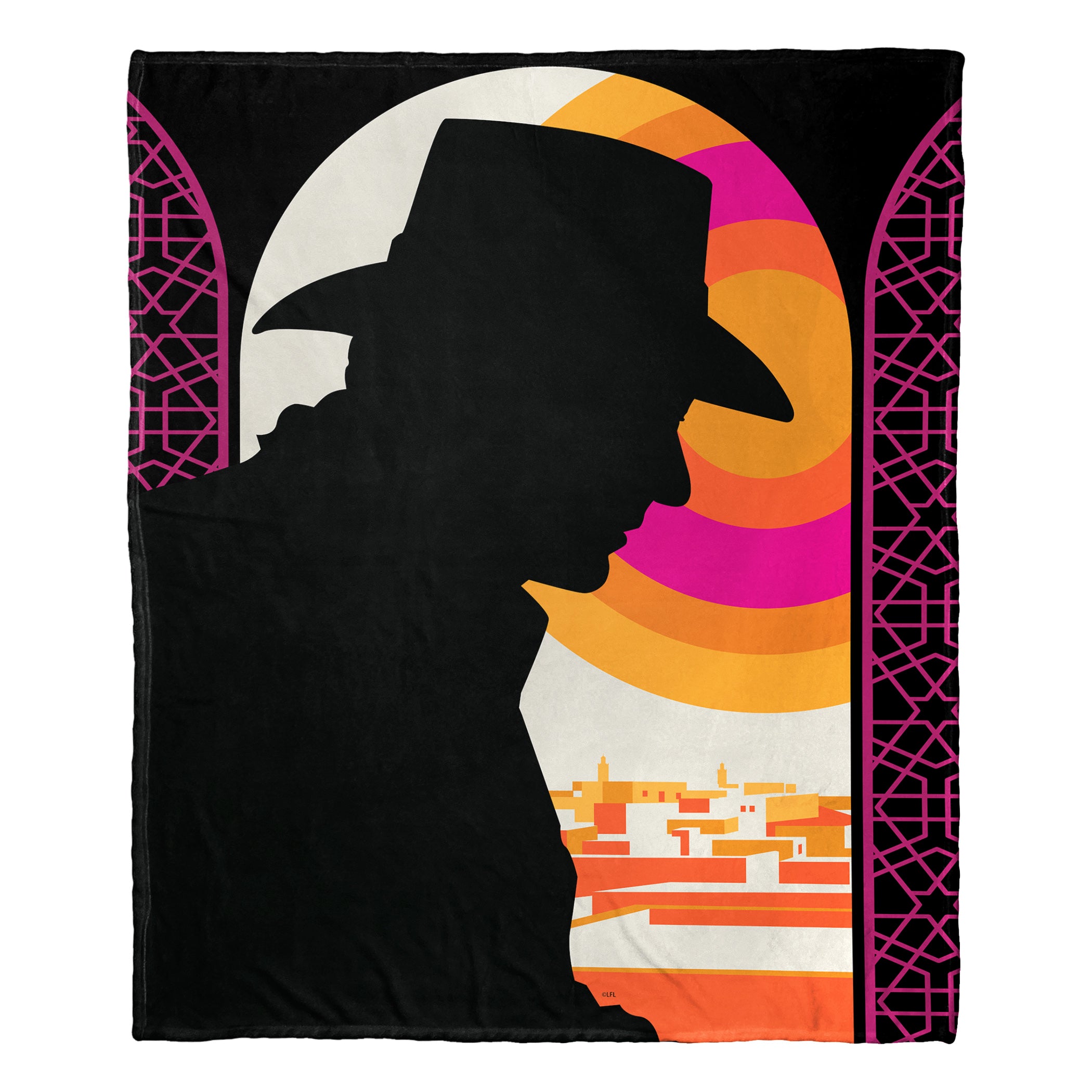 Disney Indiana Jones Dial Of Destiny Famous Silhouette Silk Touch Throw Blanket 50x60 Inches