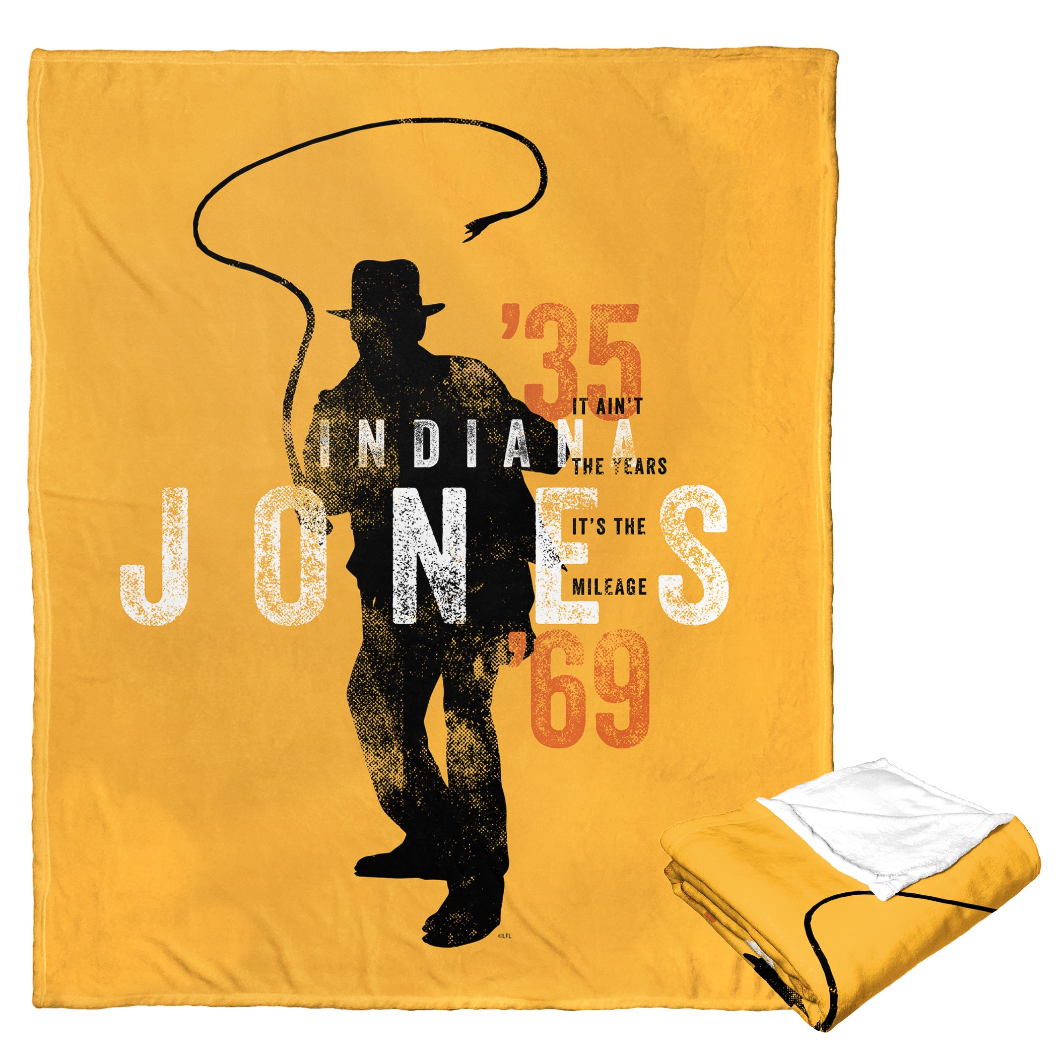 Disney Indiana Jones Dial Of Destiny It Aint The Years It's The Mileage Silk Touch Throw Blanket 50x60 Inches