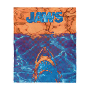 Jaws Neon Poster Silk Touch Throw Blanket 50×60 inches