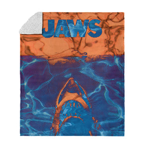 Jaws Neon Poster Silk Touch Sherpa Throw Blanket 50×60 inches