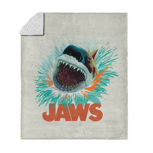 Jaws Shark Splash Silk Touch Sherpa Throw Blanket 50×60 inches
