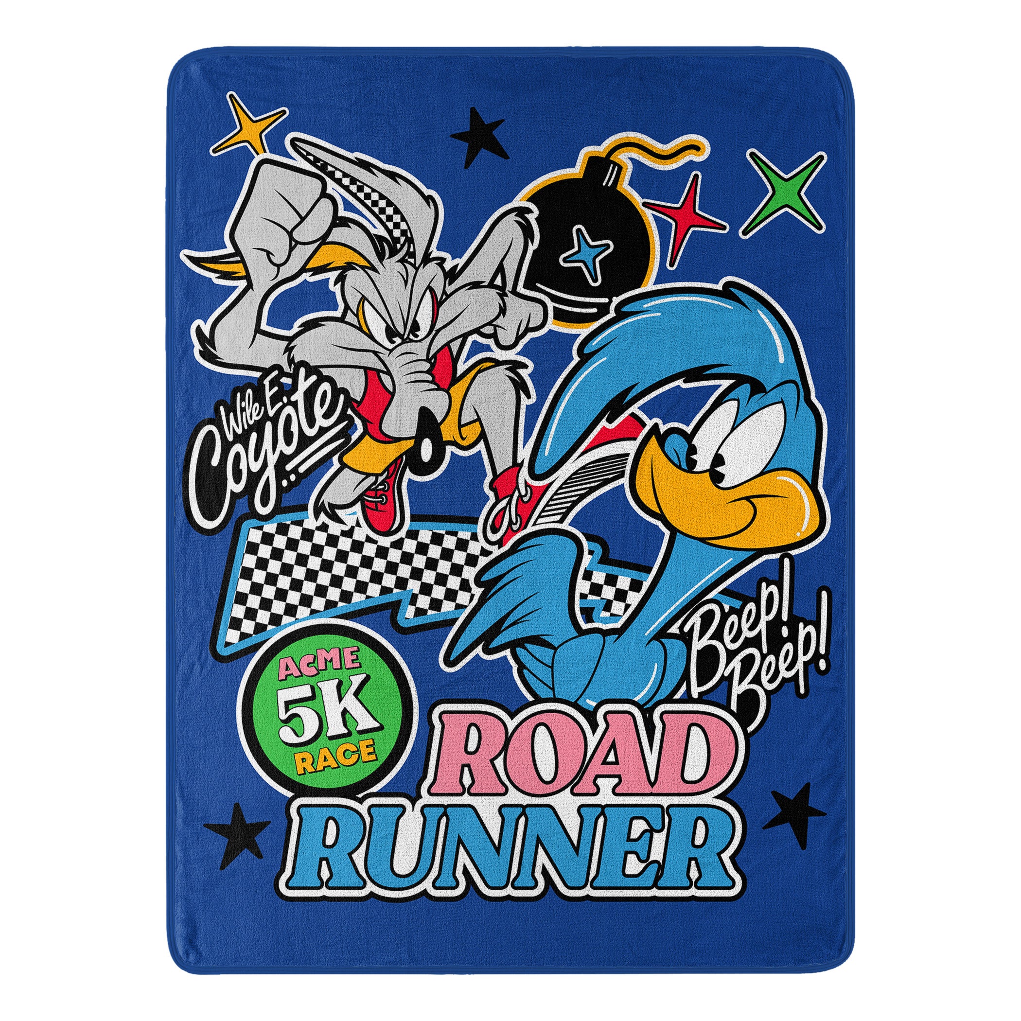 Warner Bros. Looney Tunes Beep Beep Micro Raschel Throw Blanket 46x60 Inches