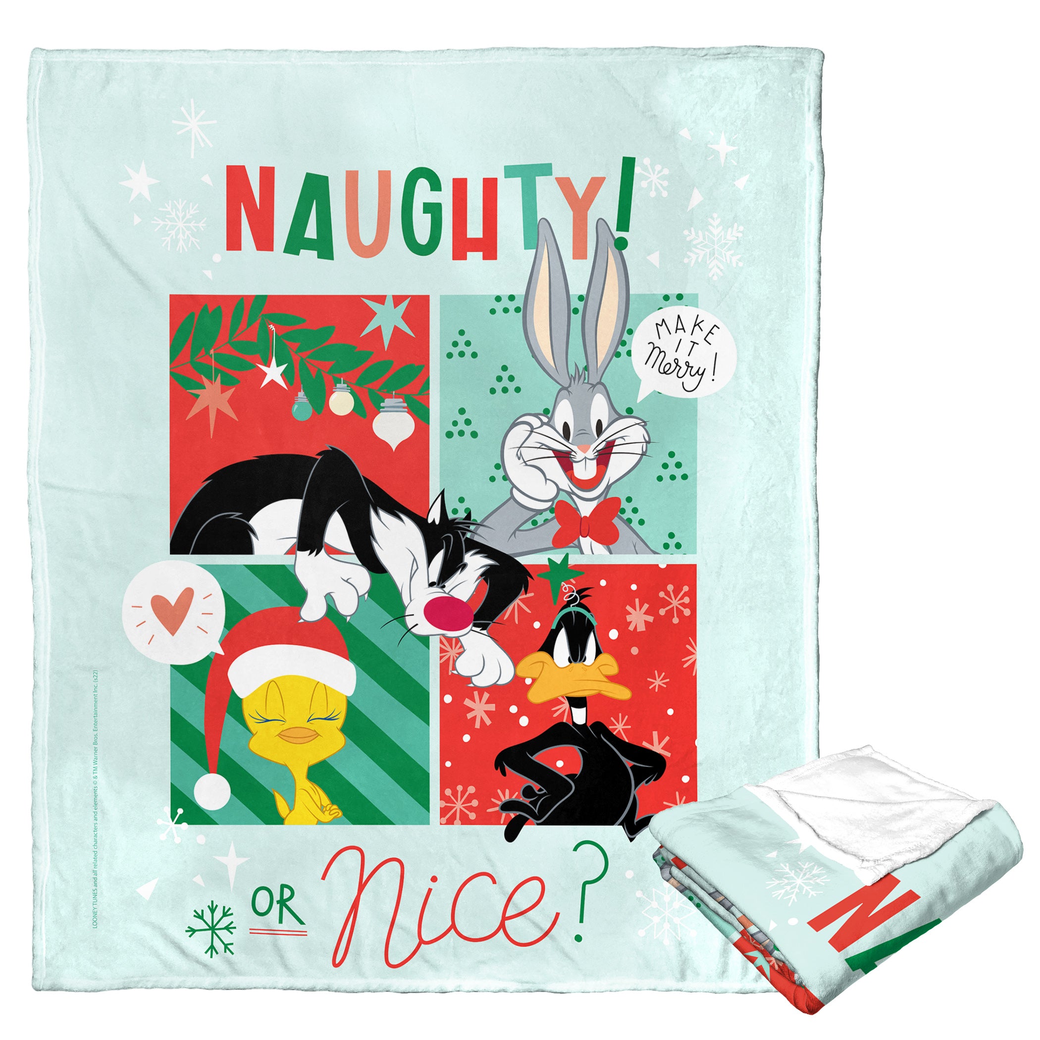 Warner Bros. Looney Tunes Naughty Or Nice Silk Touch Throw Blanket 50x60 Inches