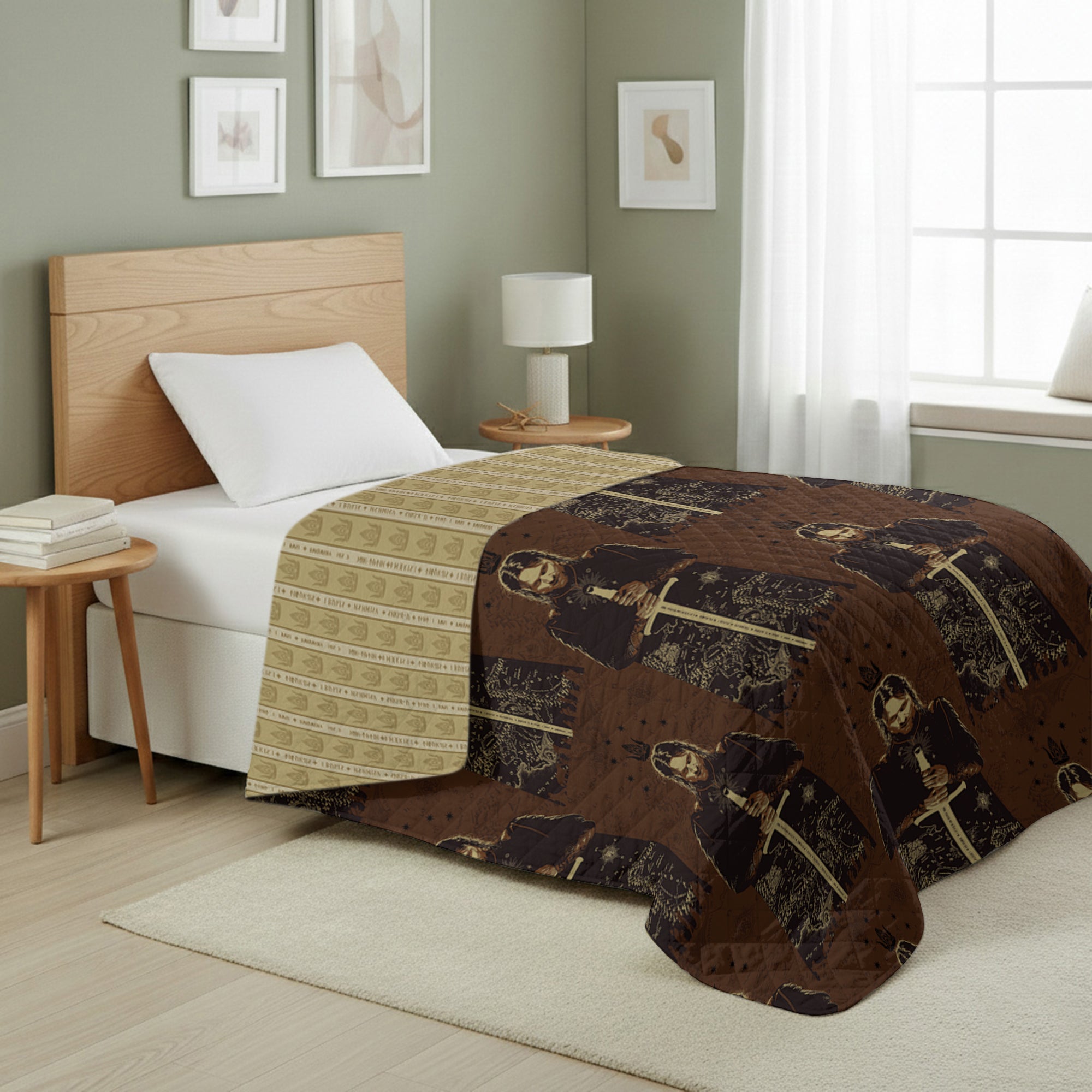 Lord of the Rings Middle Earth Quest Reversible Quilted Throw 60x80 inches