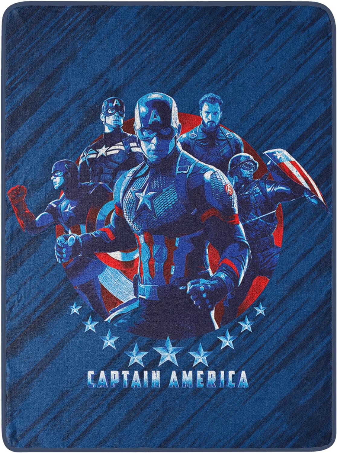 Marvel Captain America Take The Lead Micro Raschel Throw Blanket 46x60 Inches